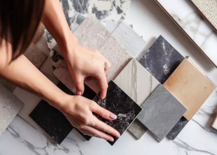 Materialmuster für die Küchenplanung